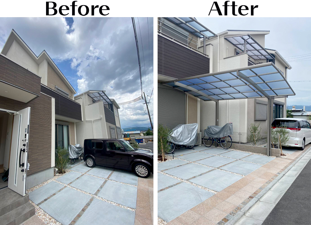 東大阪市　Ｍ様邸　カーポート・テラス屋根工事